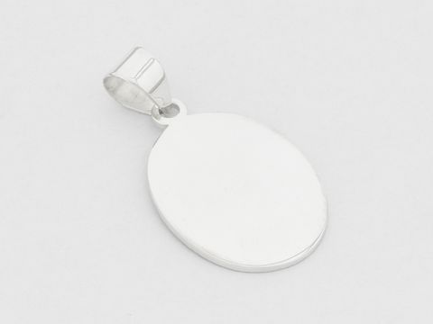 Gravur Platte oval aus Sterling Silber, Hersteller Juwelier Harnisch, schlichtes Design, ideal zum Personalisieren oder als modisches Accessoire.