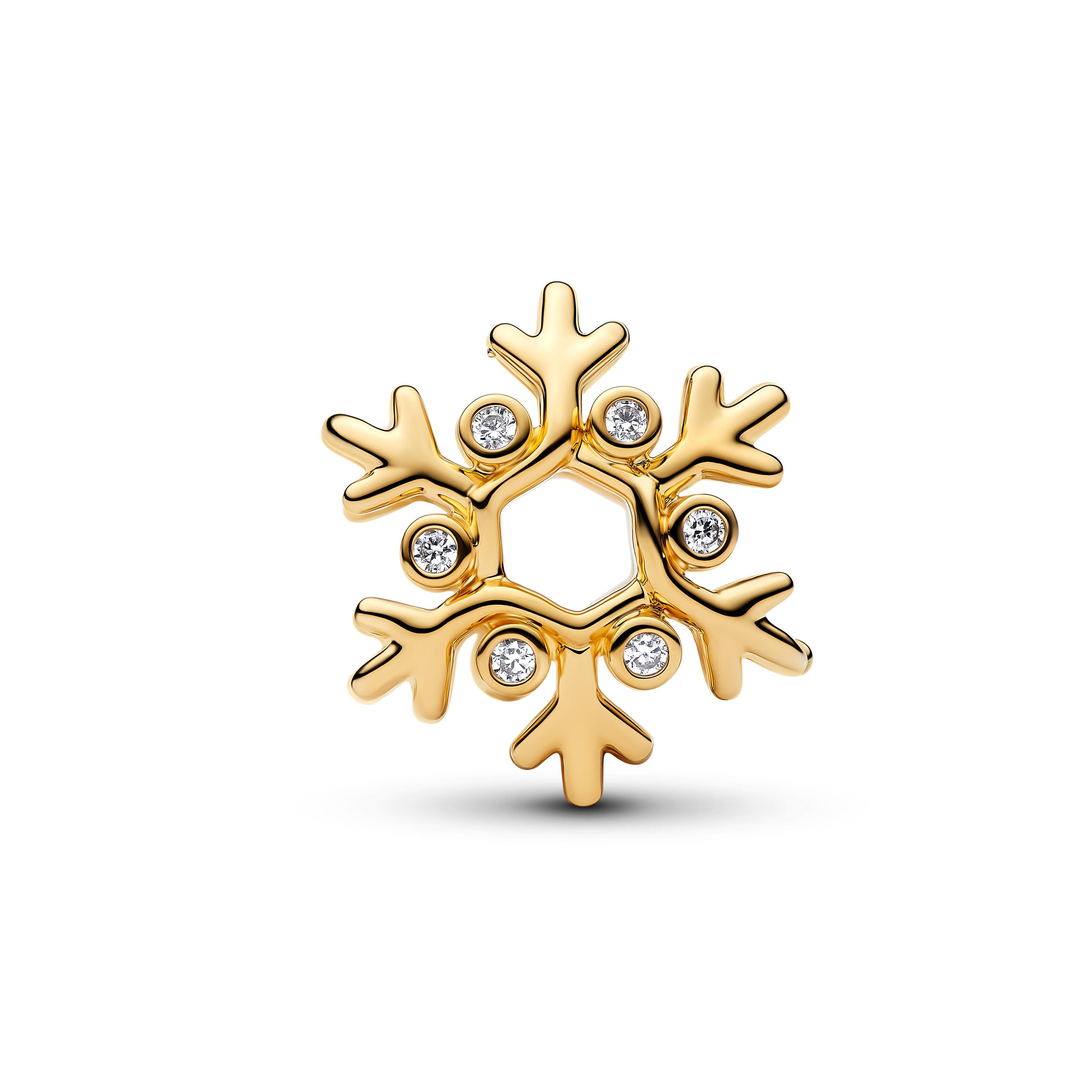 Pandora Moments - Charm Schneeflocke - Gelbgold Vergoldung - Zirkonia – Ansicht 2