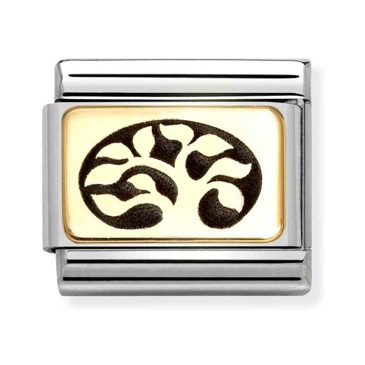 Nomination Composable Classic Charm Lebensbaum - Edelstahl, Gold 750 Gelbgold