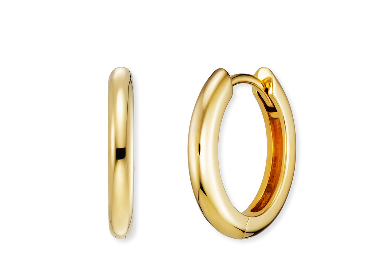 Engelsrufer ERE-LOLA-G-CR-16 BASIC Creole Lola in Gelbgold vergoldet auf Silber, 16 mm große, elegante Ohringe mit glänzender Oberfläche, ideal für stilvolle Akzente.