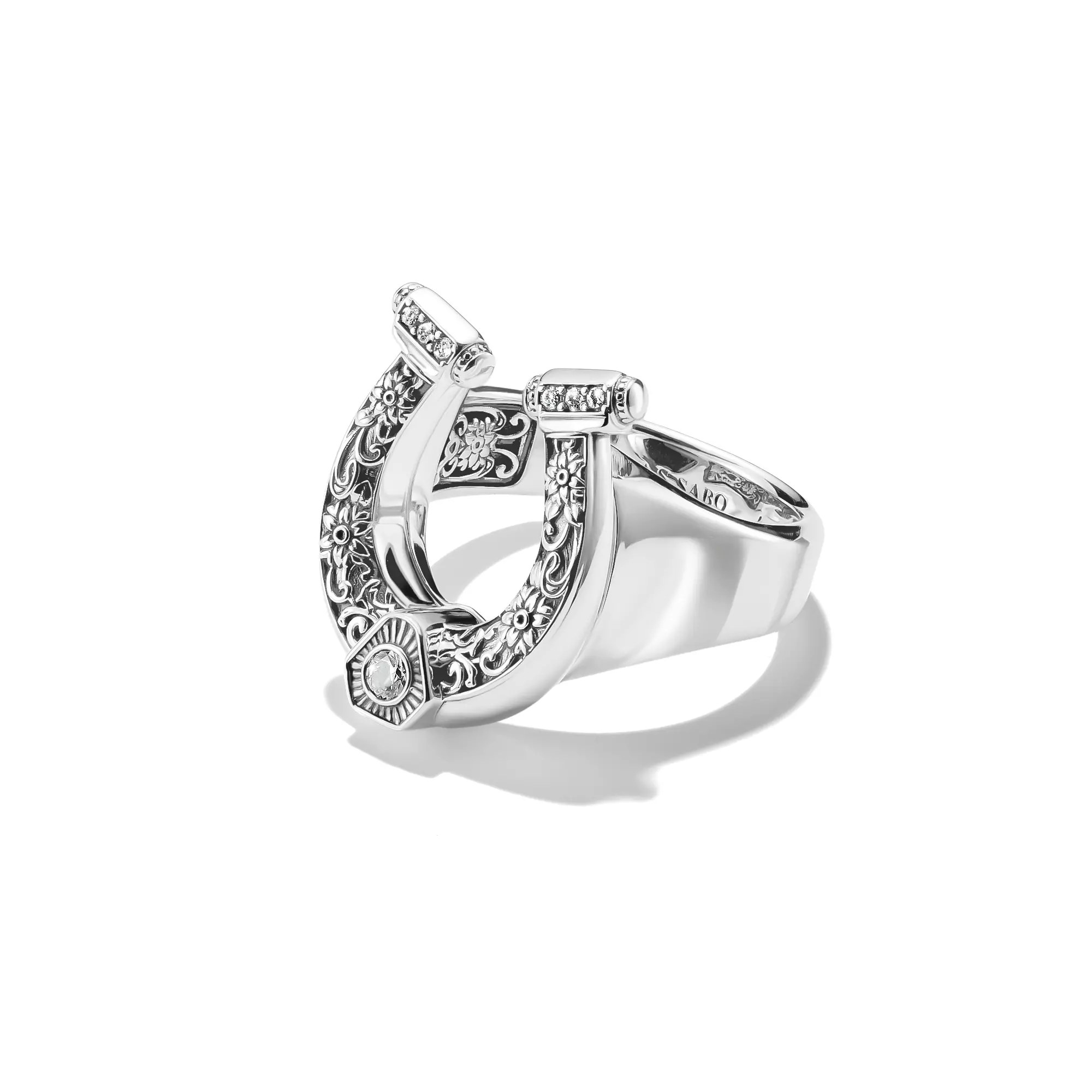 Thomas Sabo ELYNDRA Hufeisen Ring - Sterling Silber geschw. & Zirkonia - Weiß – Ansicht 3