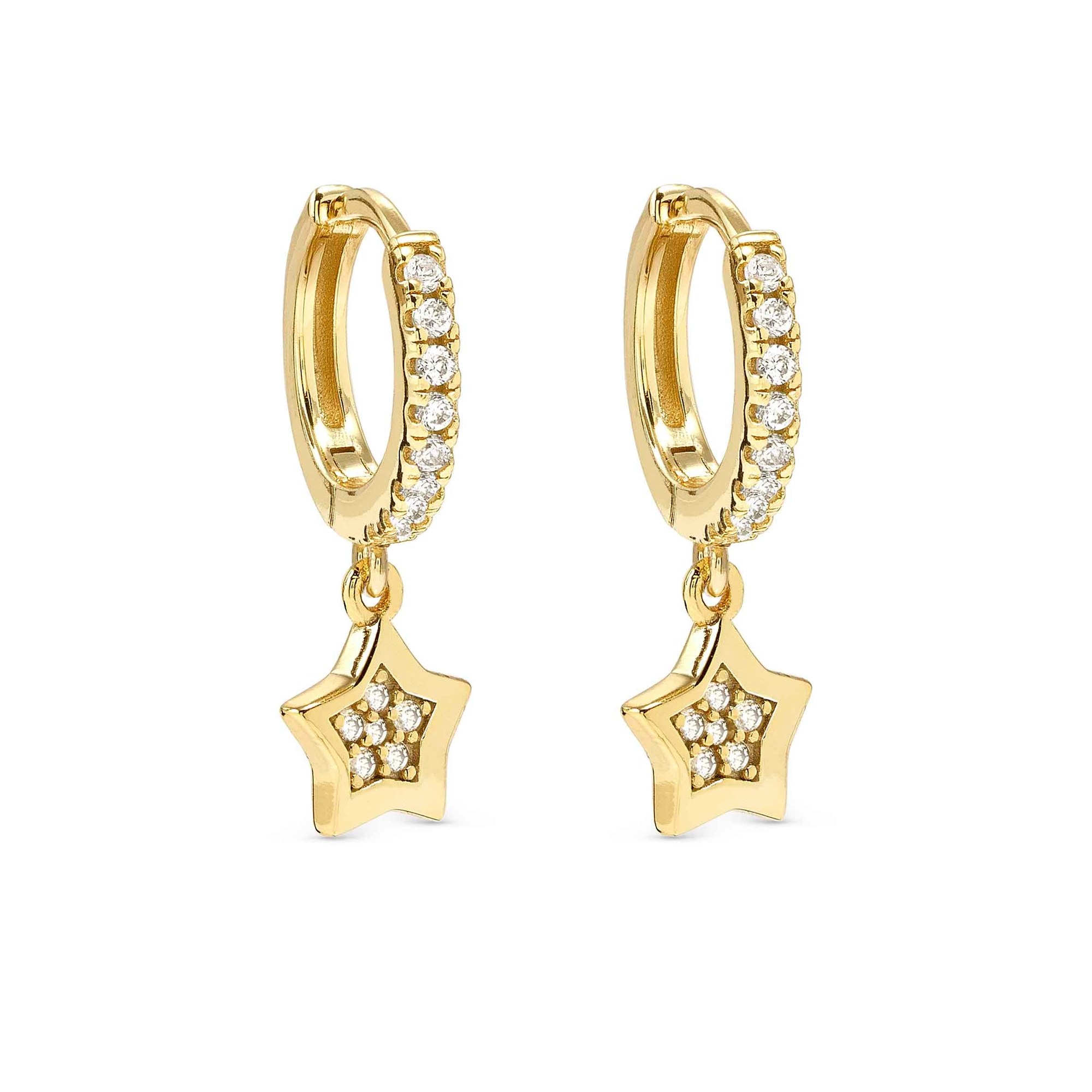 Nomination Petit Sparkle - Sterling Silber Creolen - Stern - vergoldet - Zirkonia – Ansicht 4