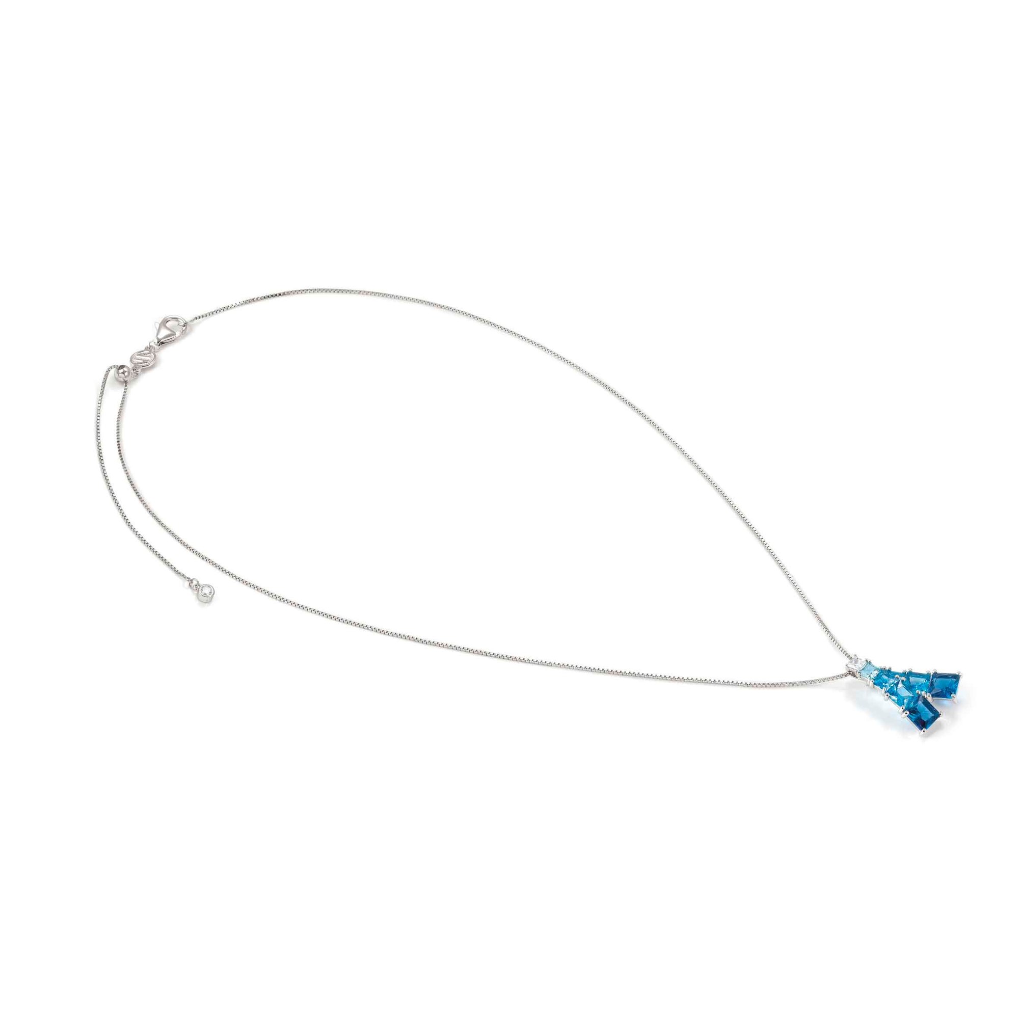 Nomination DAYTONIGHT Halskette aus Sterling Silber - Zirkonia Anhänger - Himmelblau - verstellbar bis 50 cm – Ansicht 5