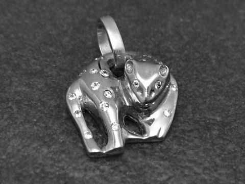 Panter - 925 Sterling Silber Anhänger mit funkelnden Details, entworfen von Juwelier Harnisch, eleganter Silberschmuck für Tierliebhaber.