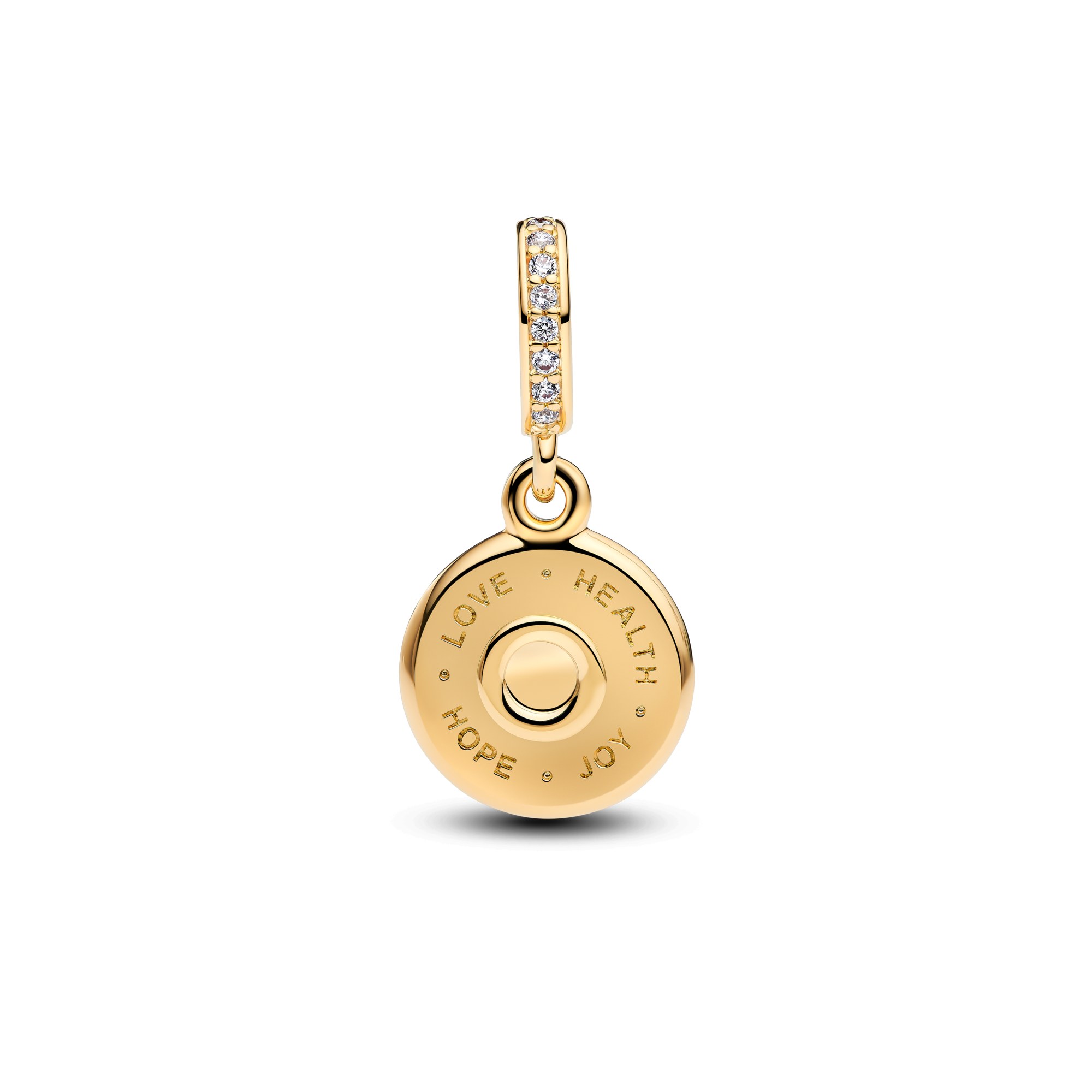 Pandora Charm - Happy Birthday Cake Geburtstagstorte - Gelbgold Vergoldung - Steinmix Weiß – Ansicht 4