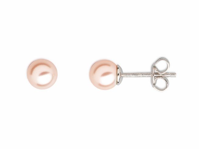 Zwei elegante Xenox Sterling Silber Ohrringe XS5330P mit einer zarten Perle in zartem Rosaton, idealer Ohrschmuck für jeden Anlass.