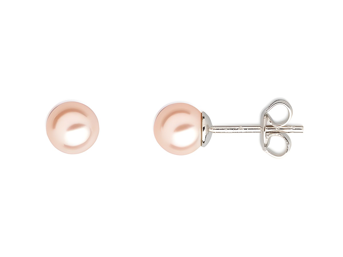 Zwei elegante Xenox Sterling Silber Ohrringe XS5330P mit einer zarten Perle in zartem Rosaton, idealer Ohrschmuck für jeden Anlass.