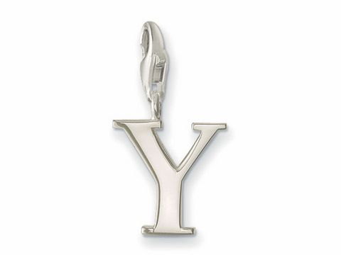 Silberner Buchstabe Y Charms Anhänger von Thomas Sabo, Modellnummer 0199-001-12, ideal zum personalisieren von Schmuckstücken. Hochwertige Verarbeitung und elegantes Design.