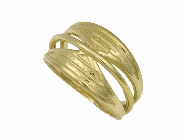 48104-0 Bezaubernder Gelbgold Ring aus Gelbgold 333 in Größe 52, Hersteller Juwelier Harnisch, elegantes Design mit geschwungenen Linien für einen stilvollen Akzent.