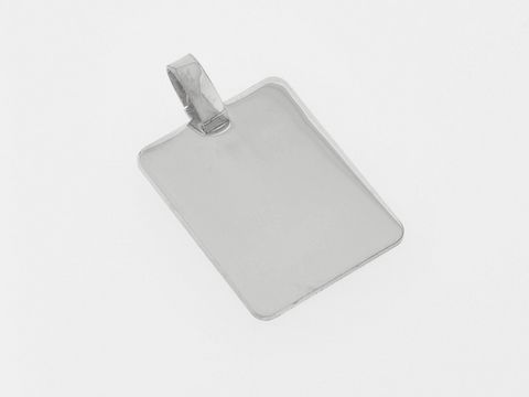Rechteck Silber Gravurplatte in schlichtem Design, teilmattiert mit rhodinierten Oberflächen, hergestellt von Juwelier Harnisch. Ideal für individuelle Gravuren.