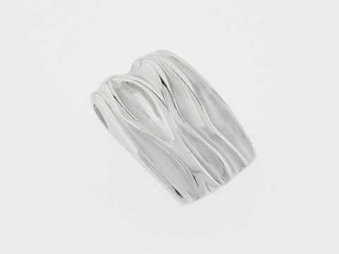 Rechteck Silber Anhänger gewellt teilmattiert rhodiert vom Hersteller Juwelier Harnisch, mit eleganten Linien und diversen Motiven, eignet sich ideal als Schmuckstück für besondere Anlässe.