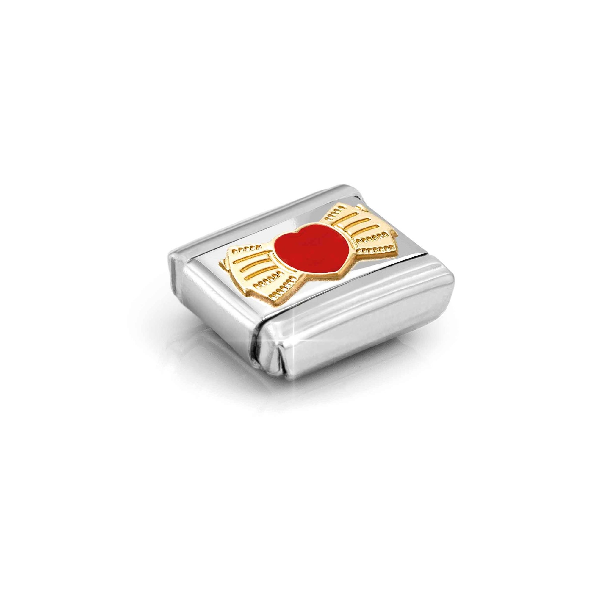 Nomination Composable Classic Charm Herzschleife rot - Edelstahl, Gelbgold, Emaille – Ansicht 3