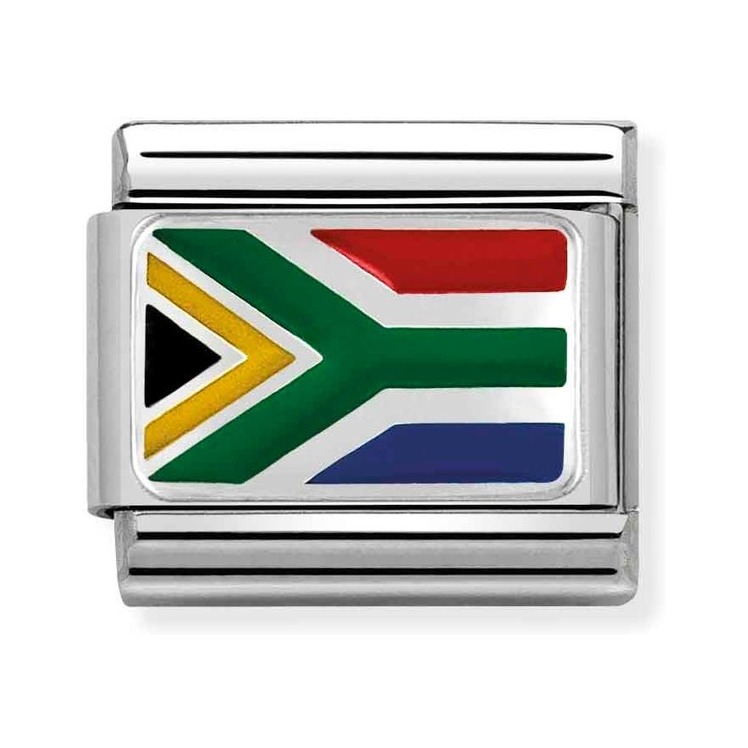 Nomination Composable Classic Charm Flagge Südafrika - Edelstahl, Silber 925