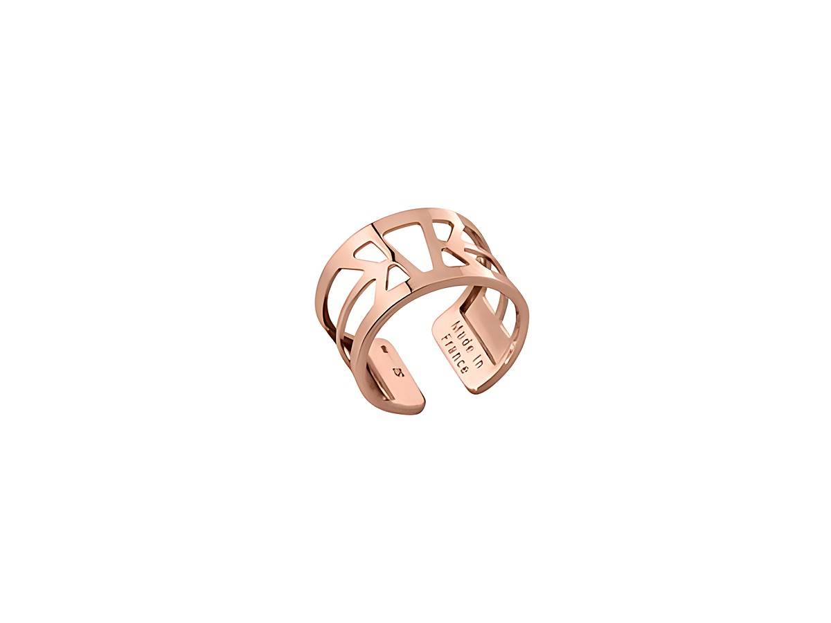 Ring von Les Georgettes in Roségold mit filigranem Schnittmuster, Größe 60-62, Modell IBIZA, Breite 12 mm. Elegant und modern, ideal für stilvolle Akzente.