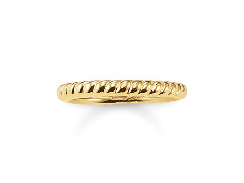Ring von Thomas Sabo in Silber mit vergoldetem Gelbgold, im Design TR1978-413-12-50, Größe 50, filigrane, gedrehte Optik. Perfekt für stilvolle Akzente.