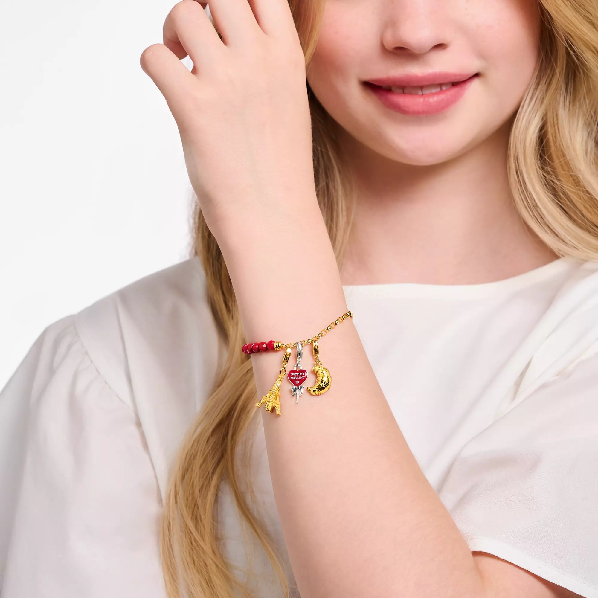 Thomas Sabo Charm-Anhänger - Croissant - Silber Gelbgold verg. – Ansicht 4
