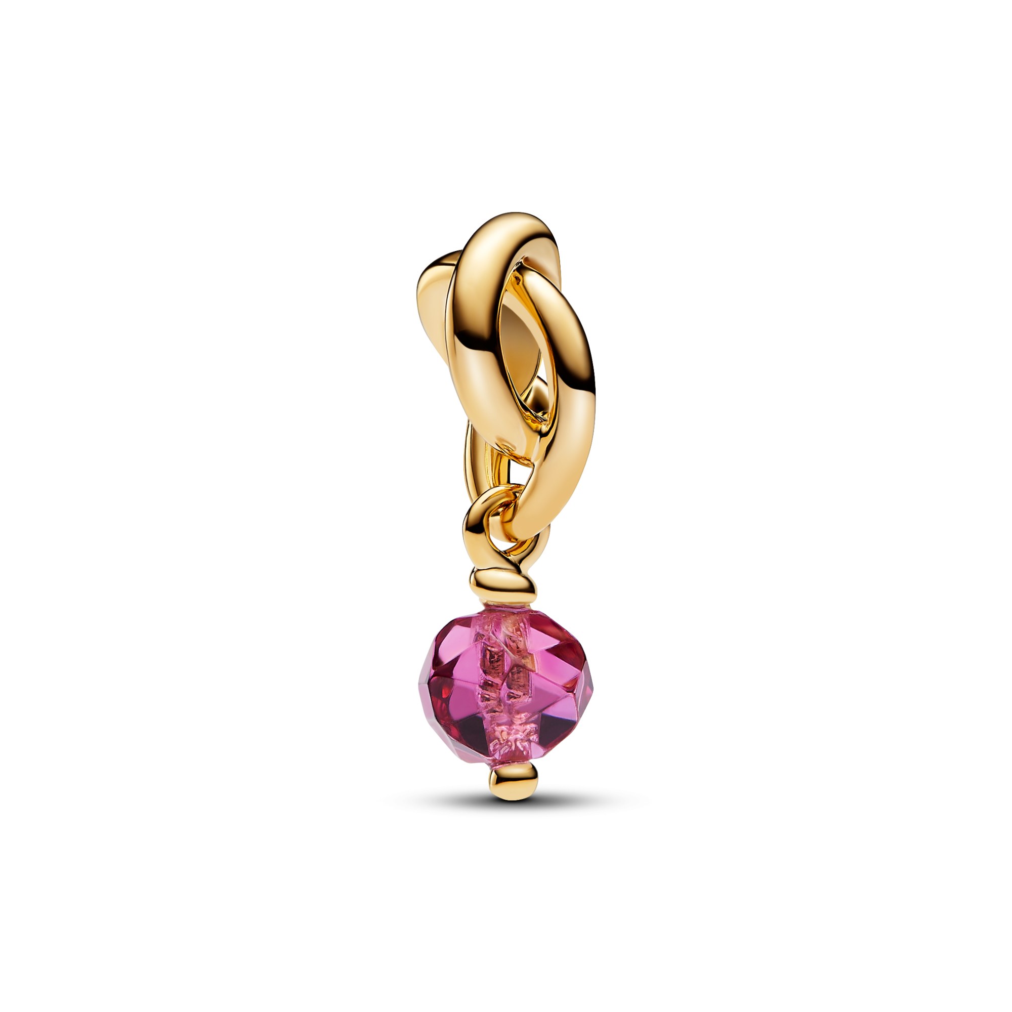 Pandora Monatsstein - Oktober - Kristall Pink - Gelbgold vergoldet – Ansicht 3