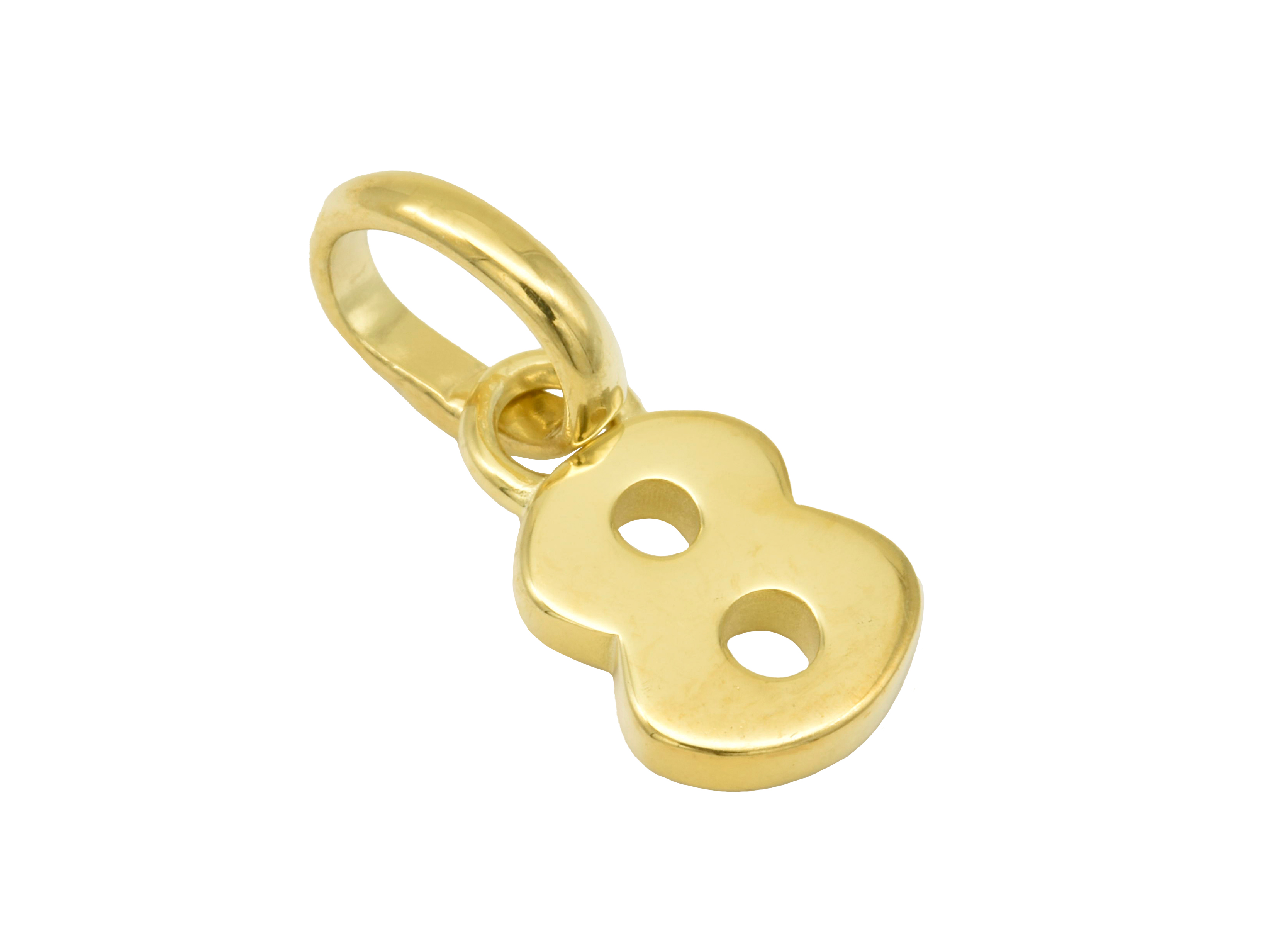 Gold Anhänger Zahl 8 aus 585 Gelbgold, poliert, symbolisiert Glückszahlen, hergestellt von Juwelier Harnisch, perfekte Ergänzung für Schmuckliebhaber.
