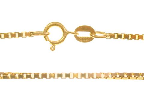 Venezianerkette aus Gold 333 mit einer Länge von 38 cm und einer Breite von 1,2 mm, gefertigt vom Juwelier Harnisch, präsentiert sich mit einem sicheren Karabinerverschluss.