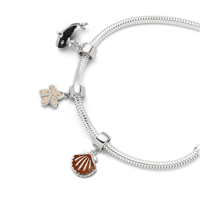 DUR Charm Muschel Bernsteinsand - Sterling Silber - Bernstein – Ansicht 2