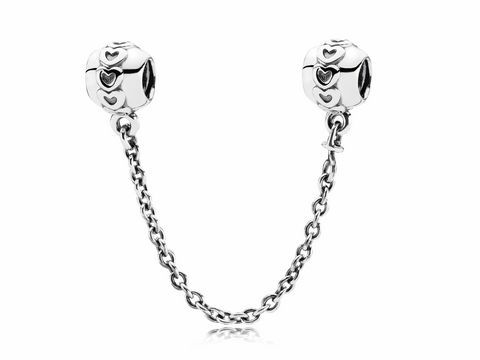 Pandora 791088-05 cm Silber Herzen Sicherheitskette 5 cm aus feinem Sterlingsilber mit herzförmigen Elementen, ideal für das Armband von Pandora zum Schutz vor Verlust.