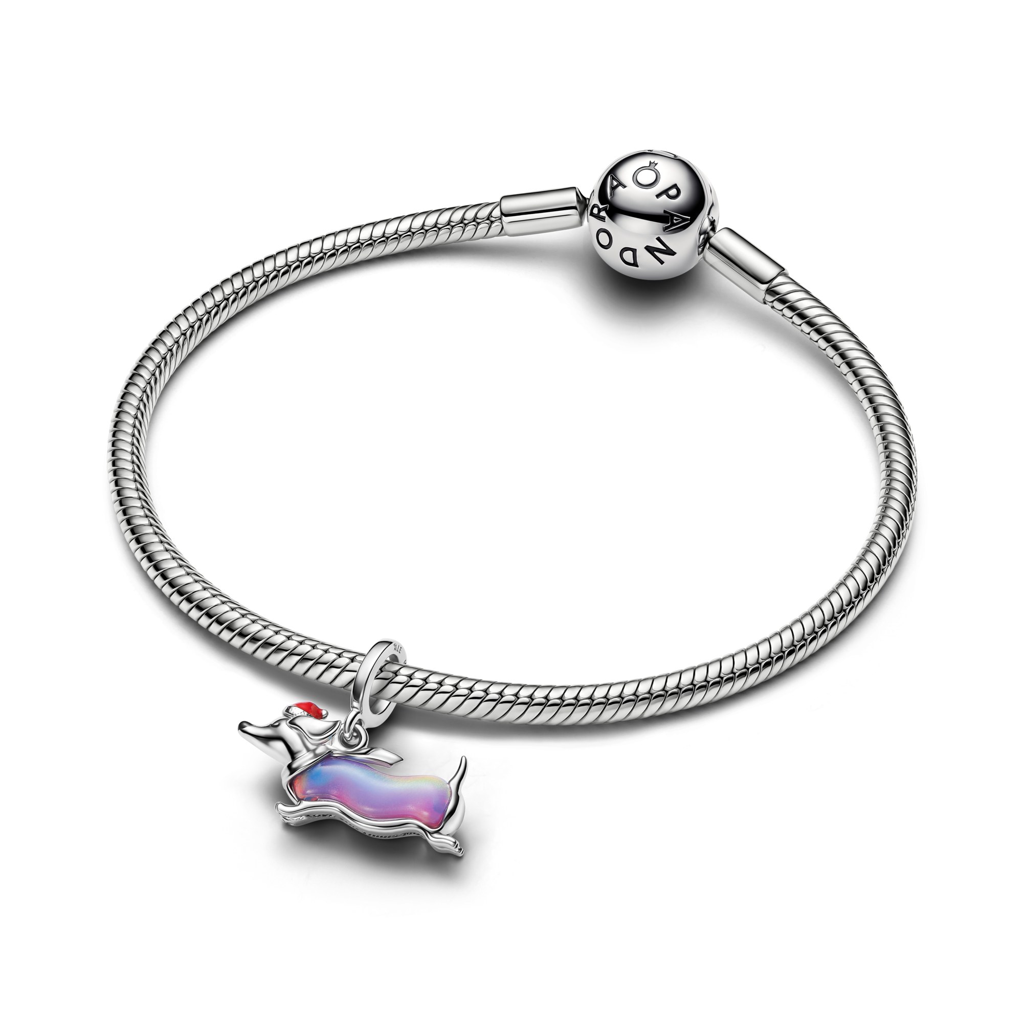 Pandora Moments - Hänge-Charm Dackel - platiniert – Ansicht 3