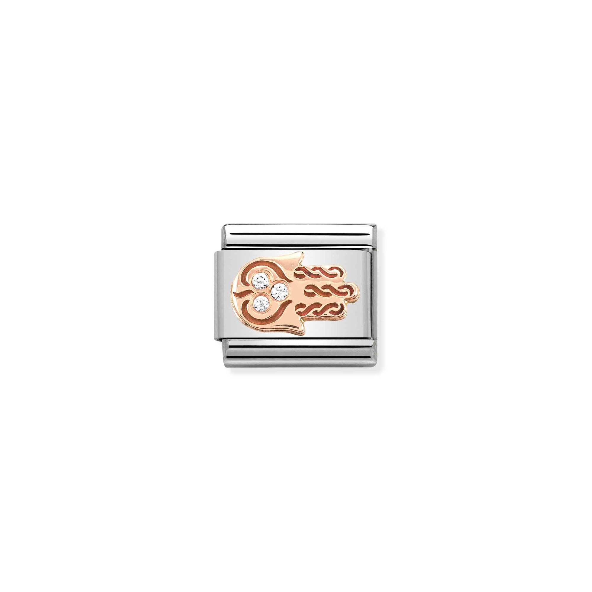 Nomination Composable Classic Charm Hand der Fatima - Edelstahl, roségoldfarben, Zirkonia