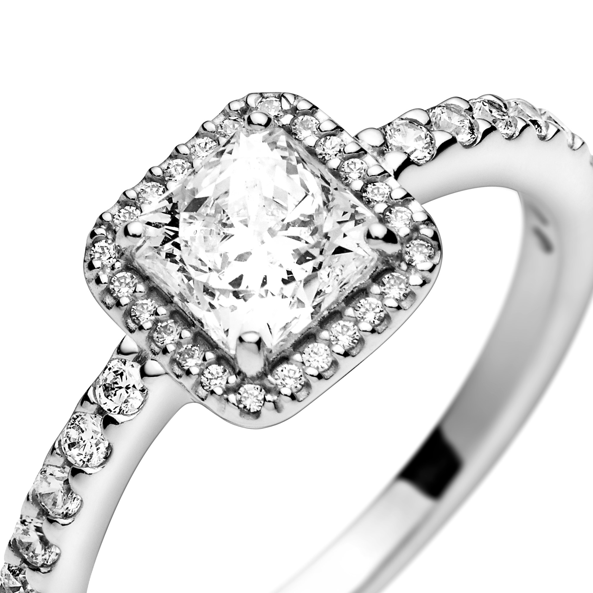 Pandora quadratischer Funkelnder Strahlenkranz Ring - Sterling Silber - Zirkonia – Ansicht 4
