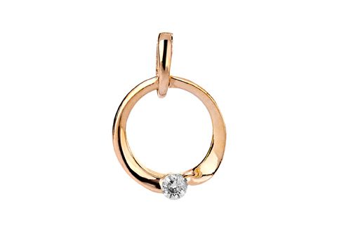 Taufring Anhänger aus vergoldetem Silber mit einem weißen Zirkonia Stein, zeitlos und elegant, Hersteller Juwelier Harnisch, ideal für besondere Anlässe oder als Geschenk.