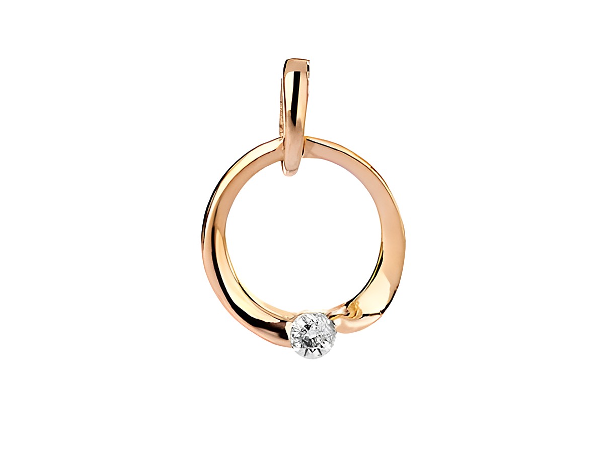Taufring Anhänger aus vergoldetem Silber mit einem weißen Zirkonia Stein, zeitlos und elegant, Hersteller Juwelier Harnisch, ideal für besondere Anlässe oder als Geschenk.