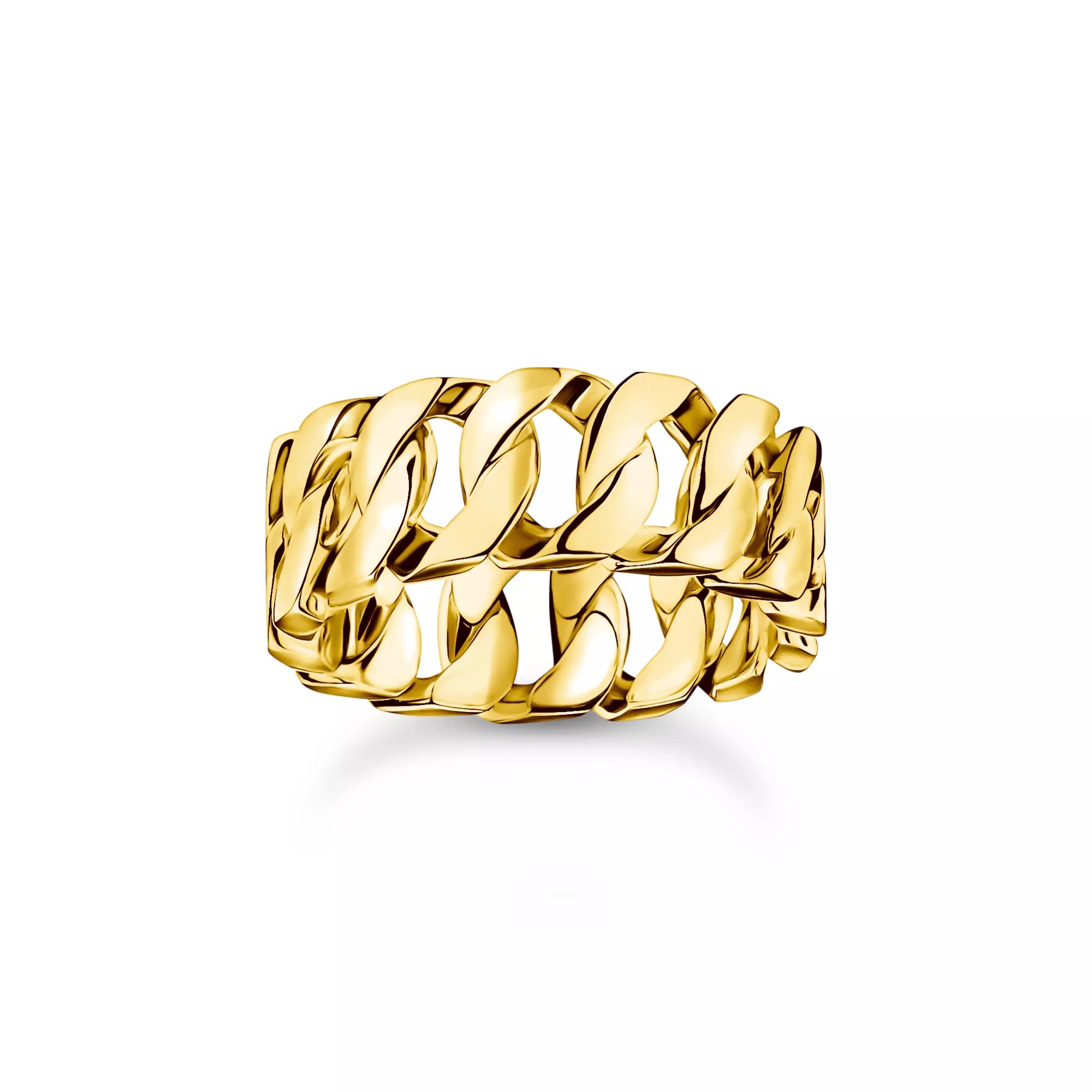 Thomas Sabo Ring Kettenglieder breit vergoldet – PANZERKETTE – Silber – Ansicht 2