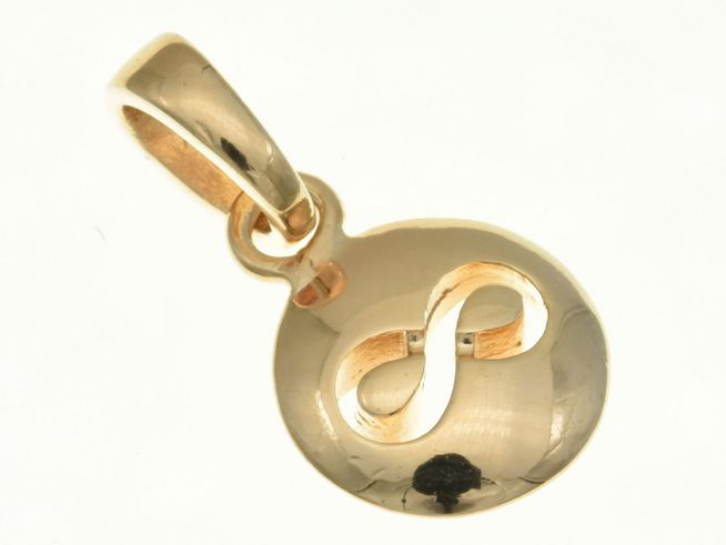 304453-0 Rund Unendlichkeit Anhänger aus Sterling Silber, rosegold vergoldet, Hersteller Juwelier Harnisch, mit symbolischer Gestaltung für zeitlose Eleganz.