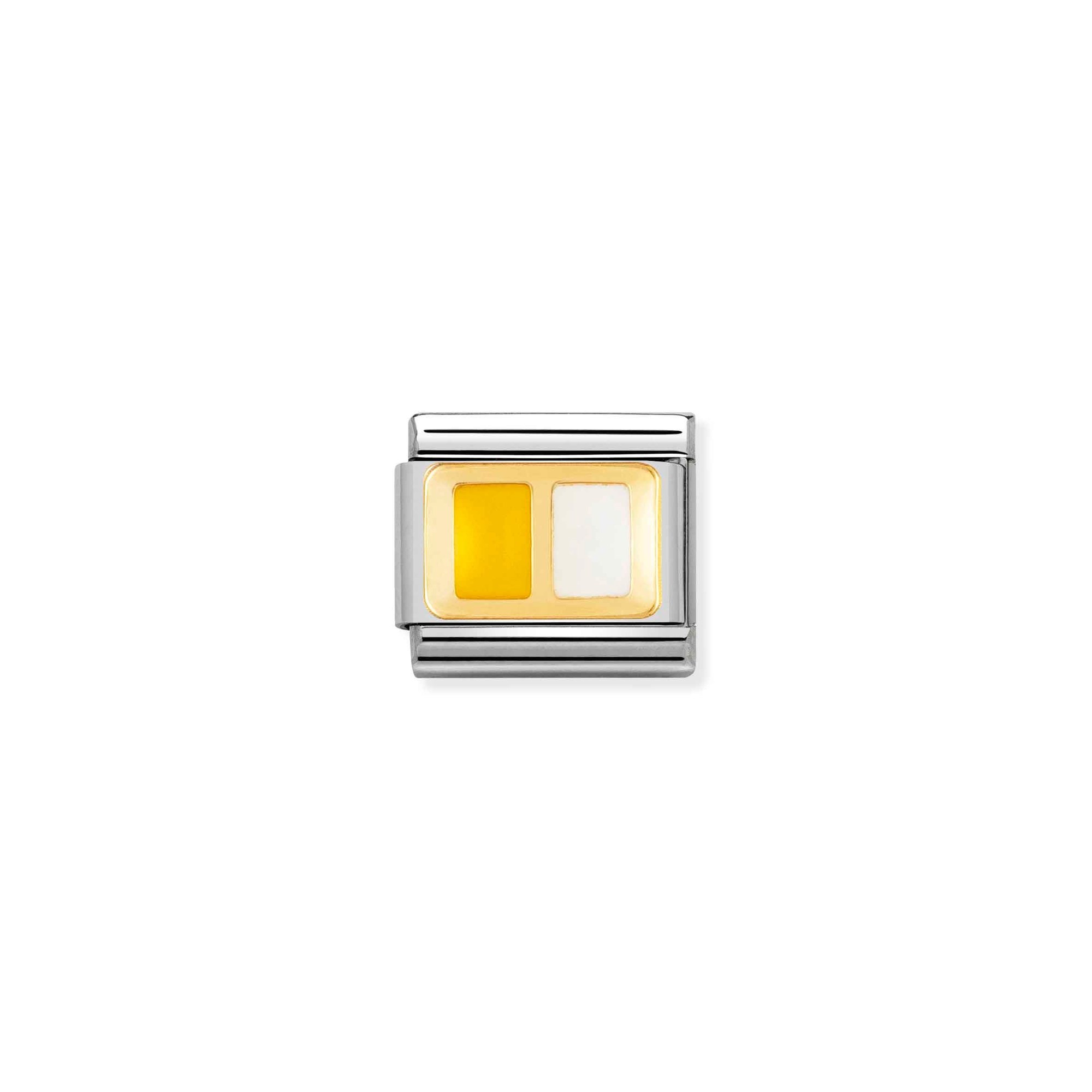 Nomination Composable Classic Charm Flagge Vatikan - Edelstahl, Gold 750 Gelbgold, Emaille