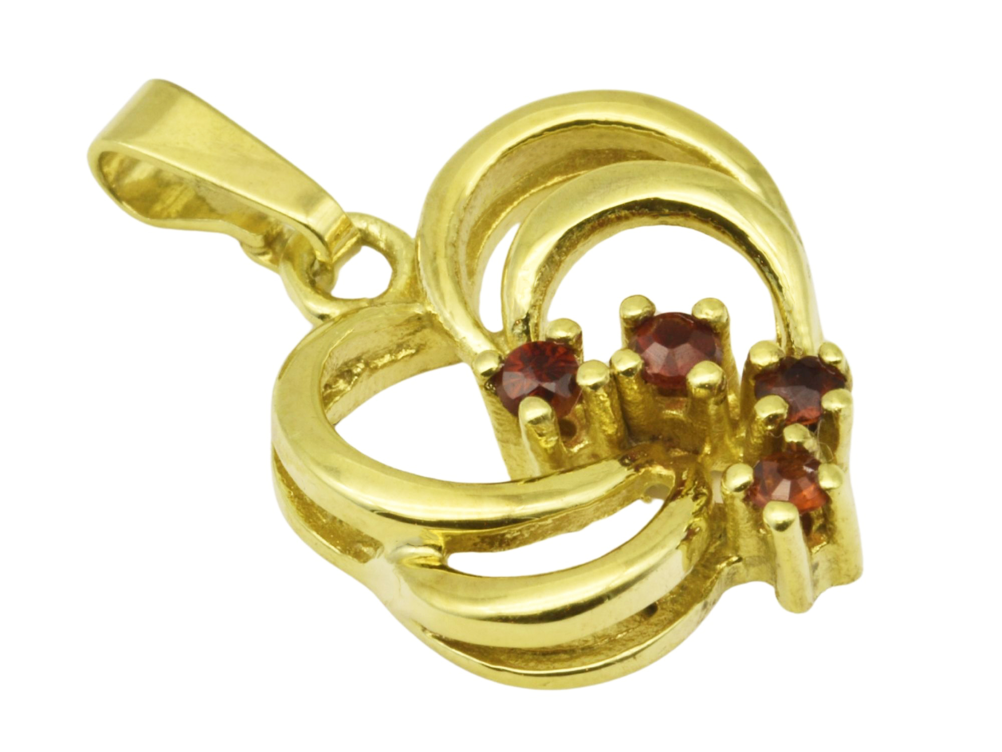 Anhänger Gold Granat - Gelbgold poliert - Granate Rot