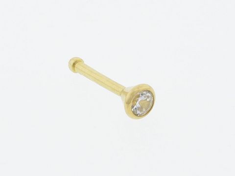 Gold Nasenstecker rund aus 750 Gold mit modischem Zirkonia, hochwertig verarbeitet vom Juwelier Harnisch, ideal für eleganten und zeitgemäßen Schmuckstil.
