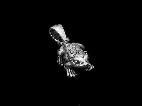 Frosch Anhänger aus 925 Sterling Silber mit detaillierter Ausarbeitung, ideal für Tierliebhaber, Hersteller Juwelier Harnisch, einzigartiges Schmuckstück.