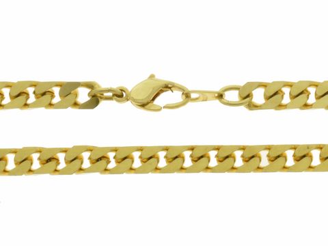 Doublé Kette - Panzerkette - vergoldet - 51 cm - 4,9 x 2,4 mm, Hersteller: Juwelier Harnisch, Ketten, elegant und zeitlos, ideal für den täglichen Gebrauch oder besondere Anlässe.
