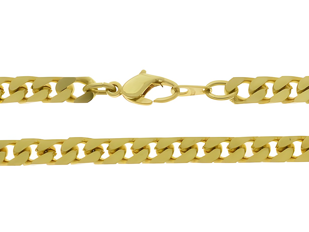 Doublé Kette - Panzerkette - vergoldet - 51 cm - 4,9 x 2,4 mm, Hersteller: Juwelier Harnisch, Ketten, elegant und zeitlos, ideal für den täglichen Gebrauch oder besondere Anlässe.