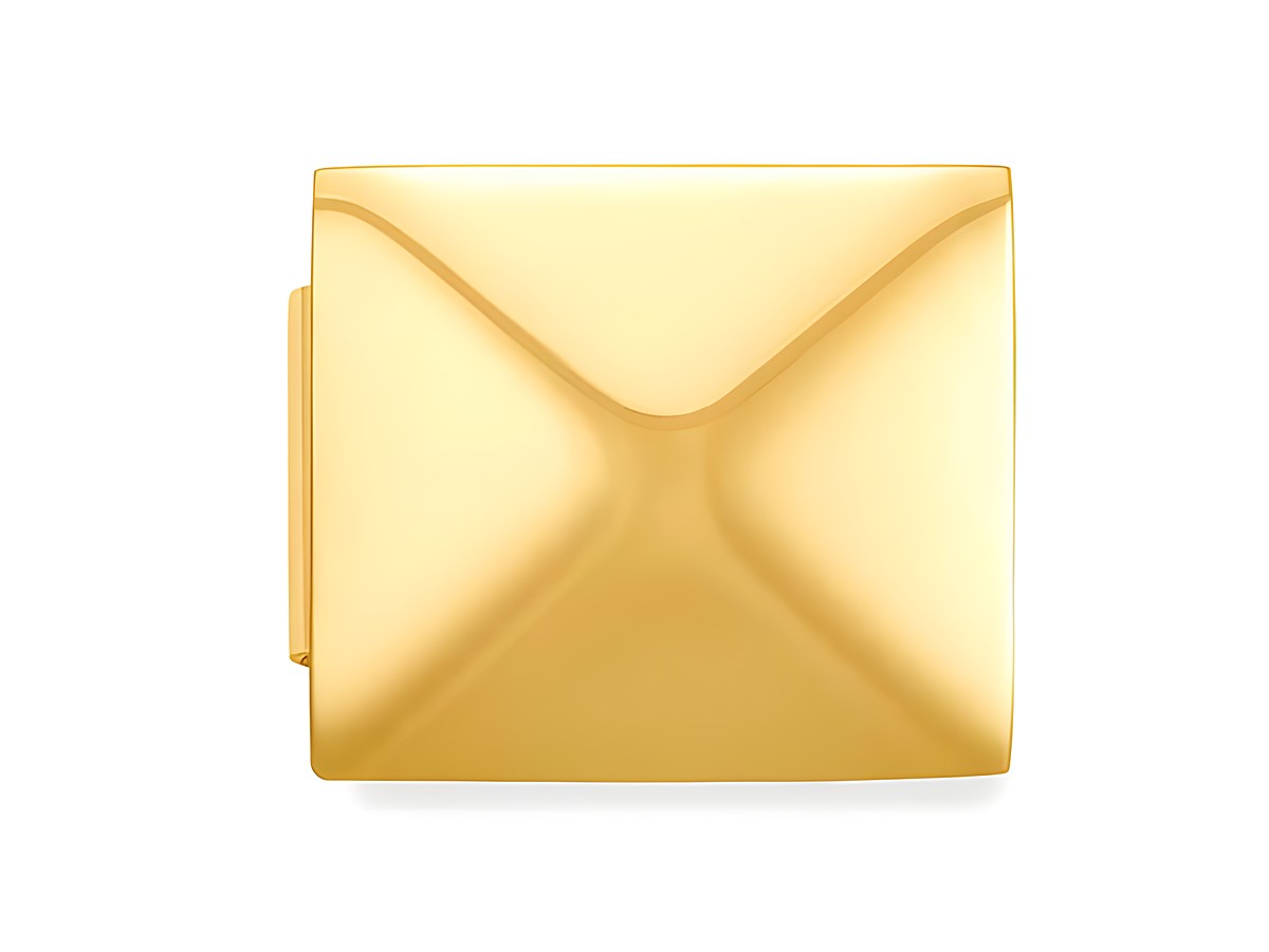 Nomination Classic GLAM Link Edelstahl Gelbgold 230106 01 Pyramide zeigt einen glänzenden Charm in gelbgoldener Farbe mit einer eleganten, pyramidenartigen Form, ideal für stilvolle Armbänder.