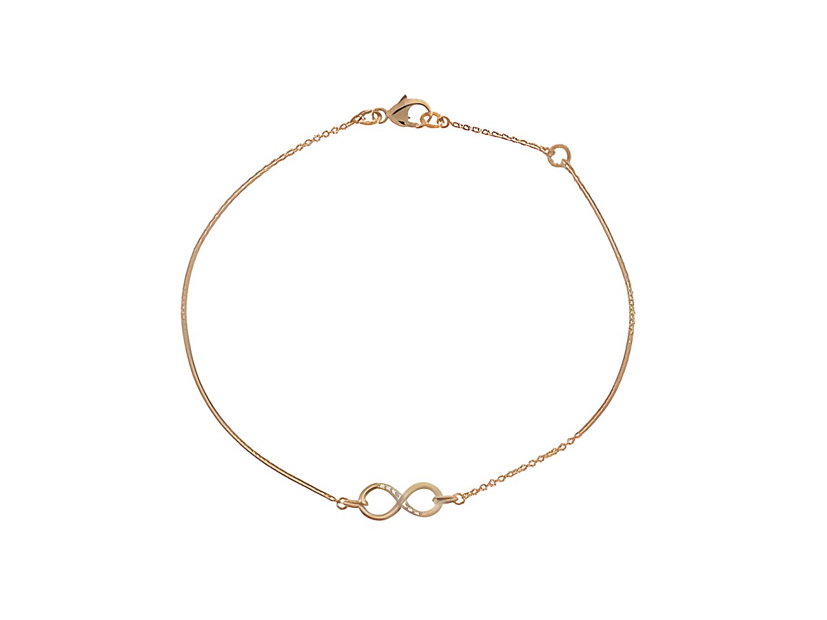 Armband Unendlich Zeichen Silber rosé vergoldet bezaubernd 19,5 cm Hersteller Juwelier Harnisch mit Stein elegante und zeitlose Schmuckstück für jeden Anlass.