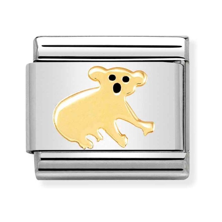 Nomination Composable Classic Charm Koala - Edelstahl, Gelbgold, Emaille