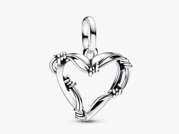 Pandora ME 793449C00 Mini-Charm - Stacheldraht-Herz - Sterling Silber 793449