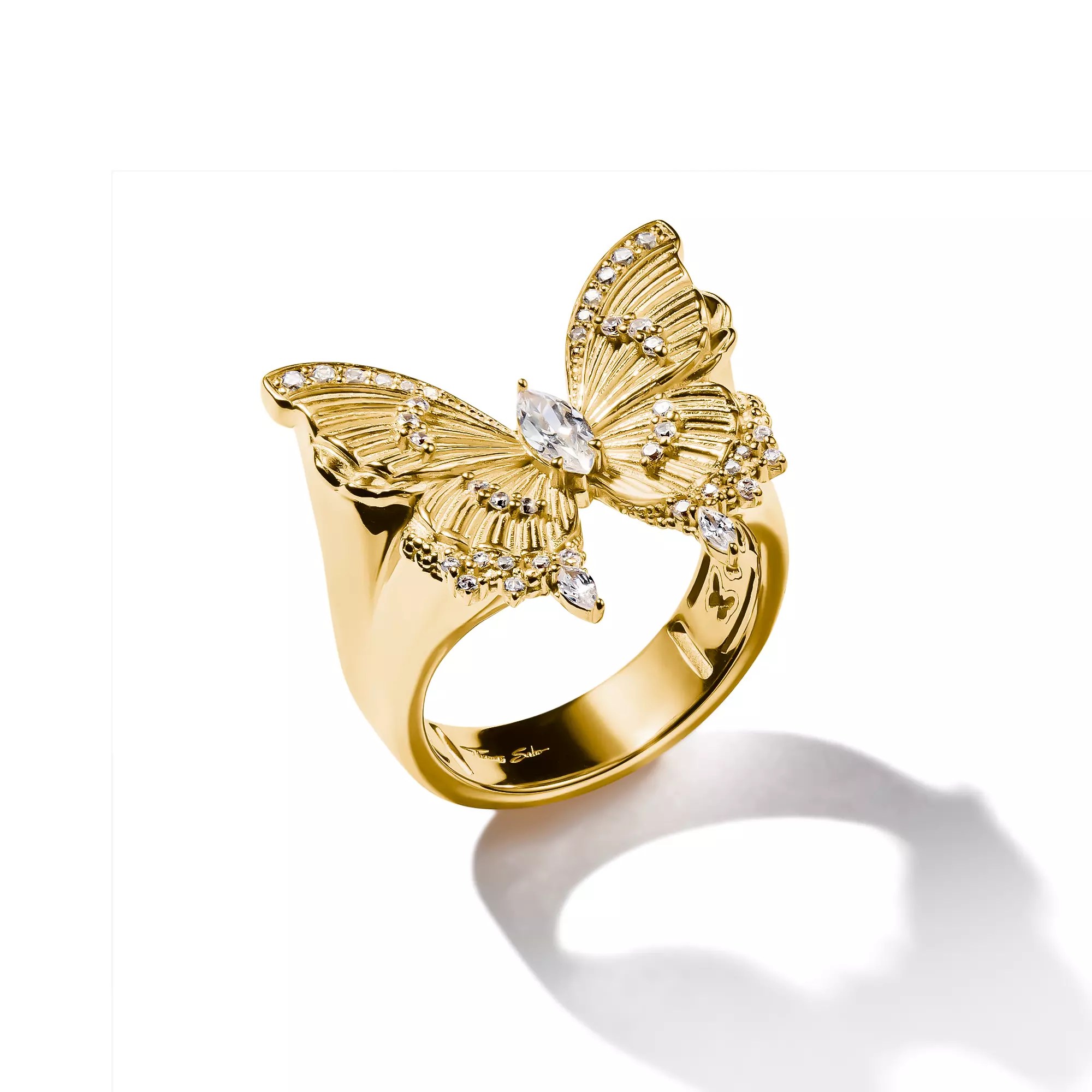 Thomas Sabo Ring - Butterfly - Schmetterling - Blooming Skies - Silber vergoldet – Ansicht 2