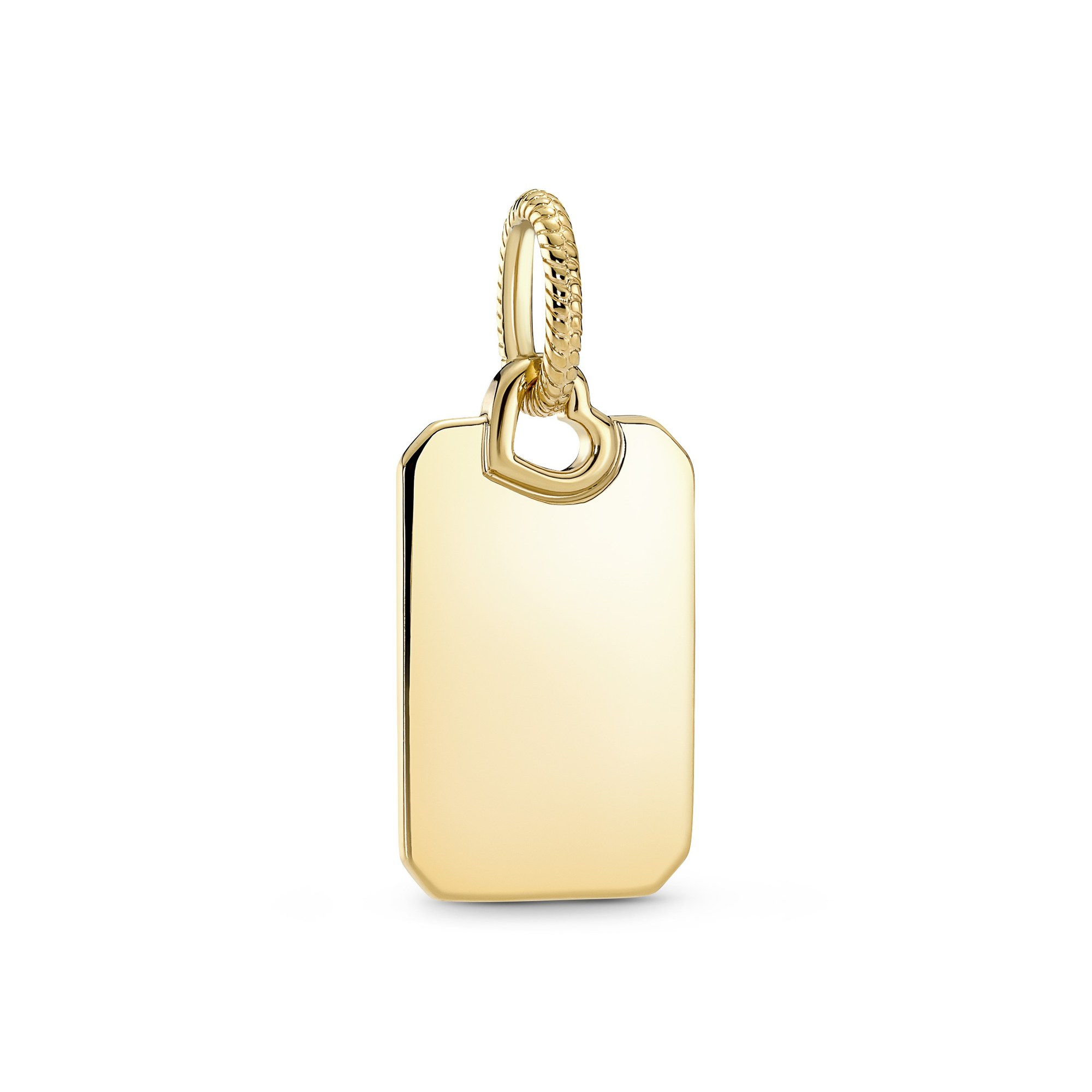 Pandora Gravur Rectangle Tag-Anhänger - Gelbgold vergoldet