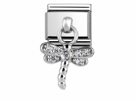 Classic Charms Libelle aus Silber mit Zirkonia, filigranes Design mit einem Anhänger in Form einer Libelle, ideal für Schmuckliebhaber und als persönliches Geschenk geeignet.