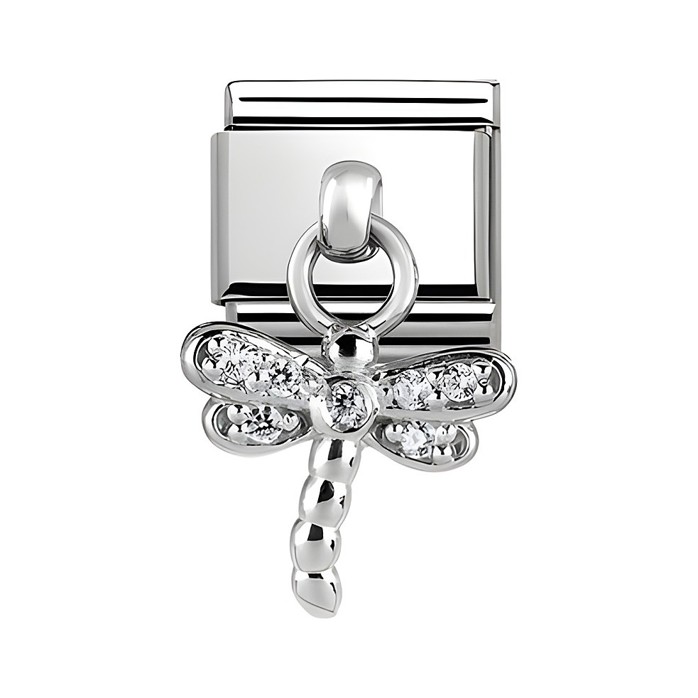 Classic Charms Libelle aus Silber mit Zirkonia, filigranes Design mit einem Anhänger in Form einer Libelle, ideal für Schmuckliebhaber und als persönliches Geschenk geeignet.