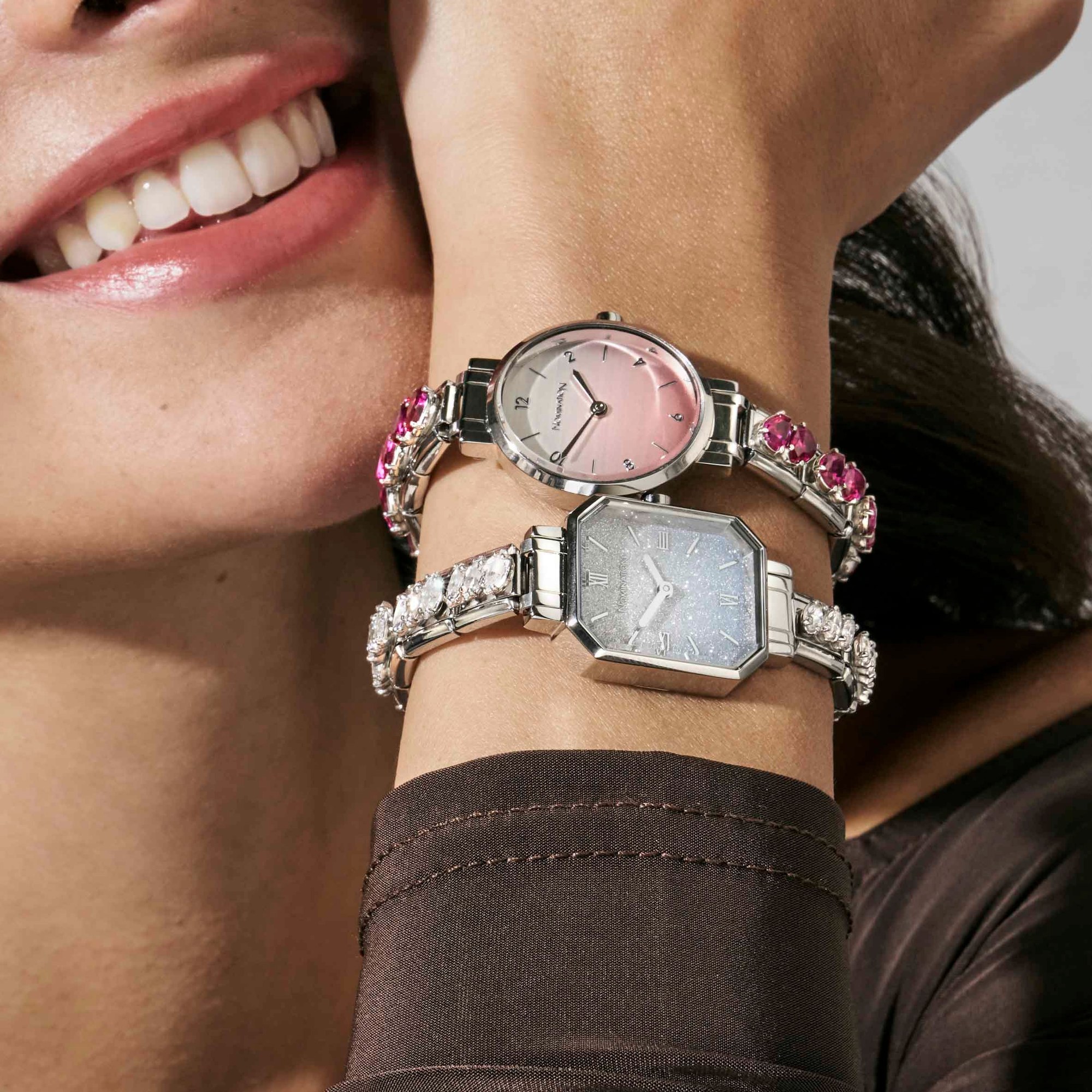 Nomination TIME Edelstahl vergoldete Armbanduhr - Silver-Gold - eckig – Ansicht 4