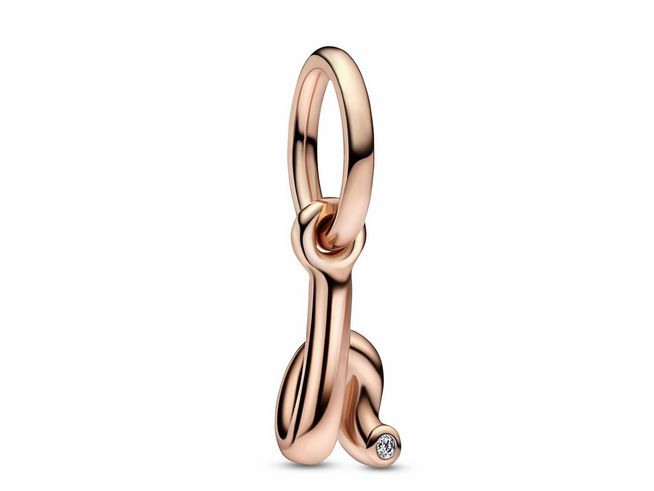 Hochwertiger Pandora Charm in Roségold Vergoldung mit dem Buchstaben H und Zirkonia, elegantes Design für persönliche Schmuckstücke. Hersteller: Pandora, ROSE.