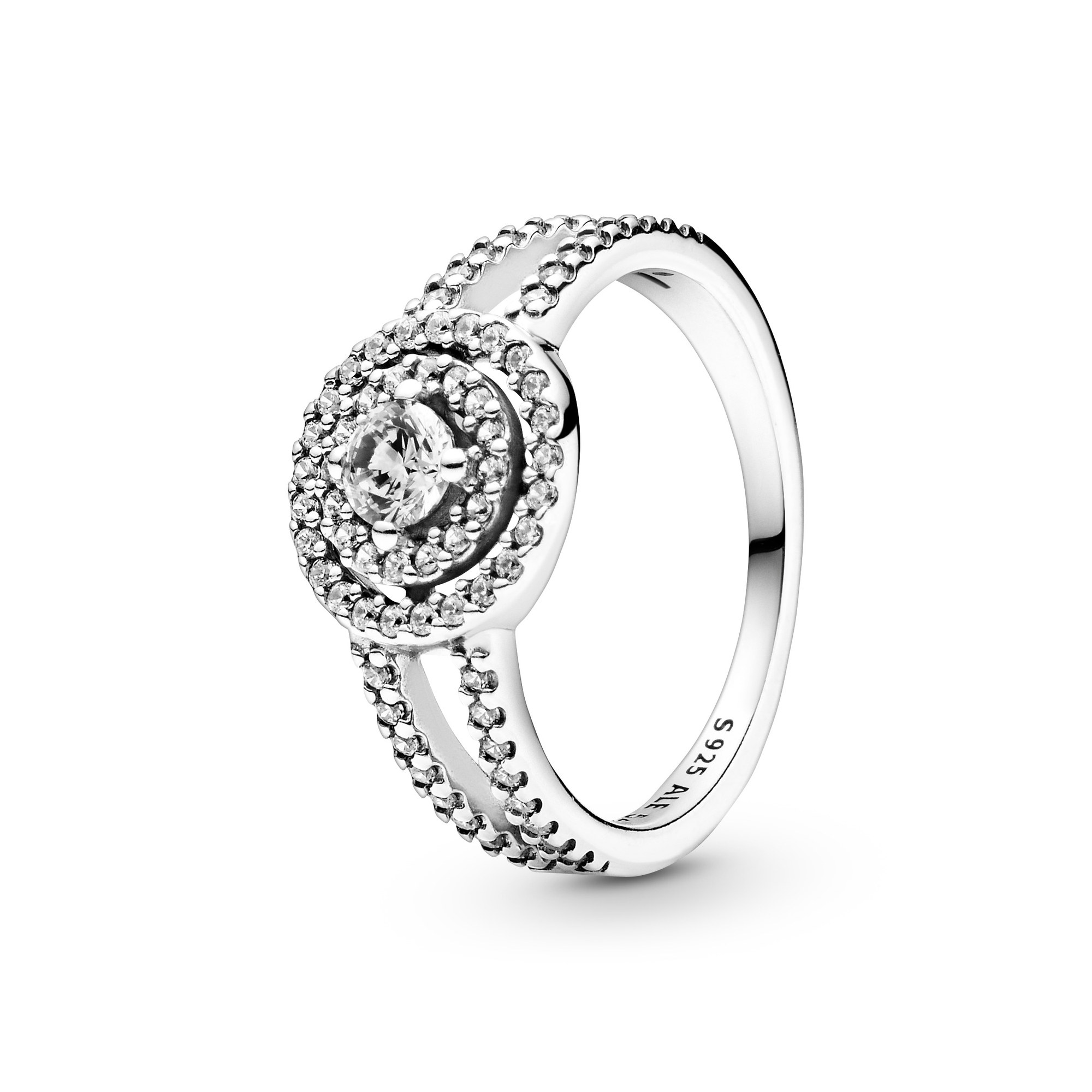 Pandora Silber Funkelnder Doppelhalo-Ring - Zirkonia