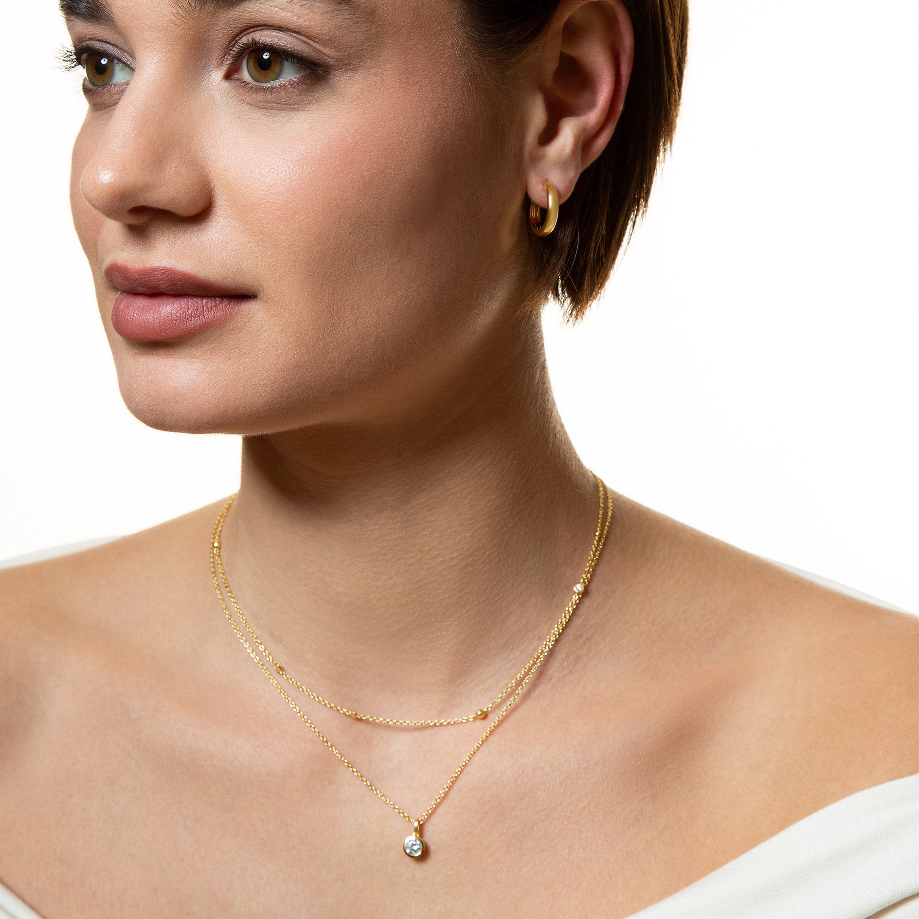 XENOX Sterling Silber Kette XS7284G - 40-45 cm - ZARGE GOLD - Gelbgold vergoldet Ankerkette - Zarge – Ansicht 3